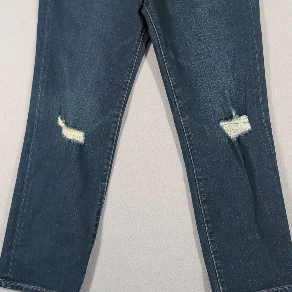 Express Slim High Rise Jeans Womens 2S‎ Dark Wash Distressed Denim Skinny